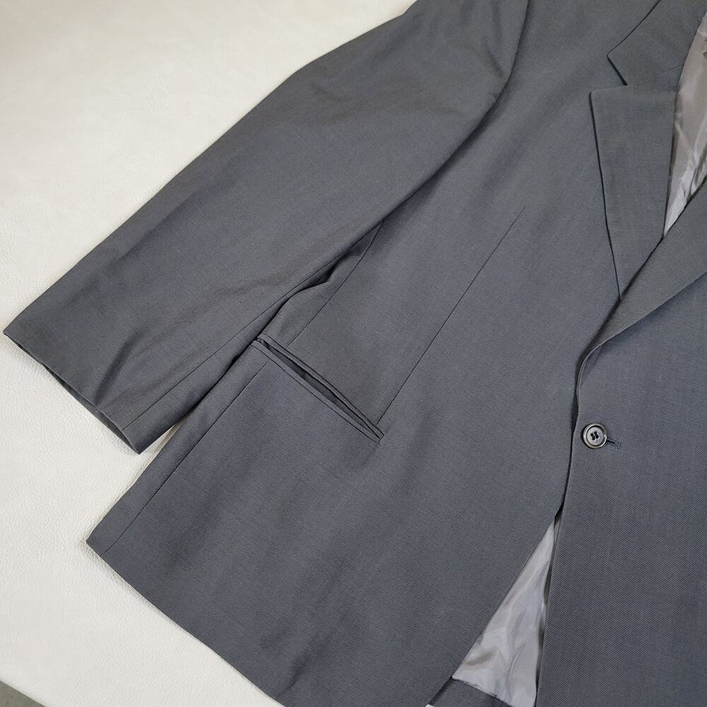 VTG Hugo Boss Sport Coat Jacket Blazer Mens 43R One Button USA Made Wool Gray - Picture 3 of 8